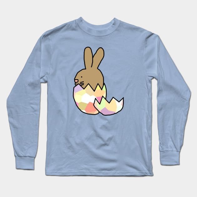 Bunny Rabbit Hatching from Easter Egg Long Sleeve T-Shirt by ellenhenryart